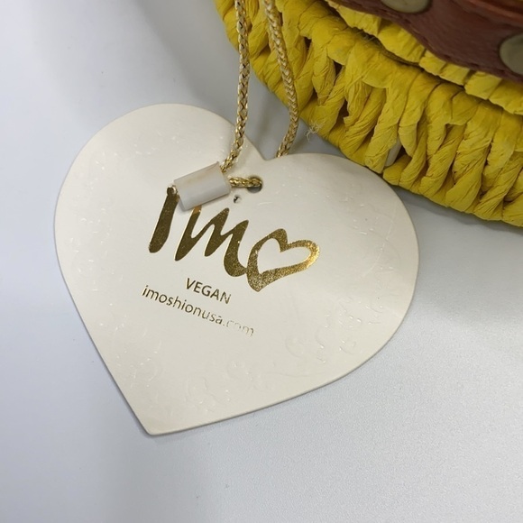 imoshionusa Vegan Yellow Basket Crossbody Bag NWT - Picture 4 of 10